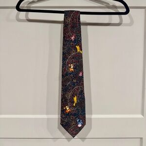 Disney Tie Men's Paisley Winnie The Pooh Piglet Tiger Eeyore Necktie Korea 56"